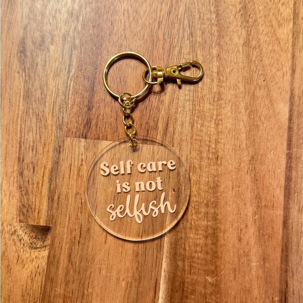 Gold Keychain with Inspirational Quote